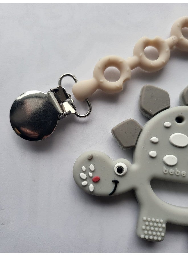 Bebe Mondo Dinosaur Teething Toys Teethers with Pacifier Clip for Infant Baby Newborn Babies 3-6-12 Months BPA Free 6 to 12 Months & Up- Baby Teether, Baby Gift, Freezer Safe, USA Patent Pending - Image 4