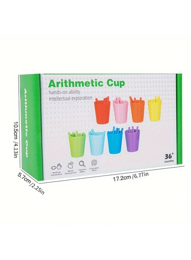 Wooden Educational Arithmetic Classification Cup For Learning Color Recognition Number Matching Sorting Toy - Image 2