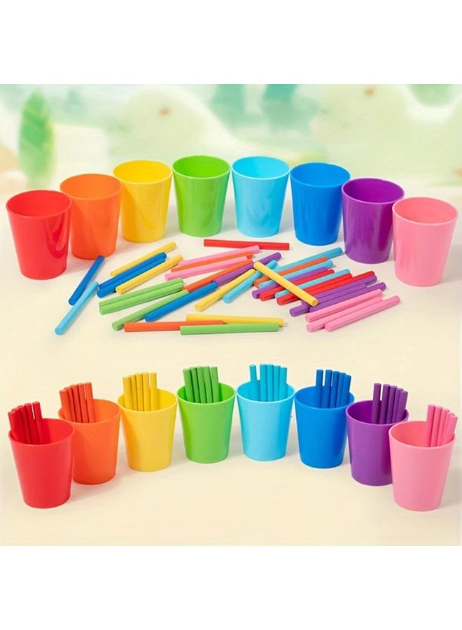 Wooden Educational Arithmetic Classification Cup For Learning Color Recognition Number Matching Sorting Toy - Image 3