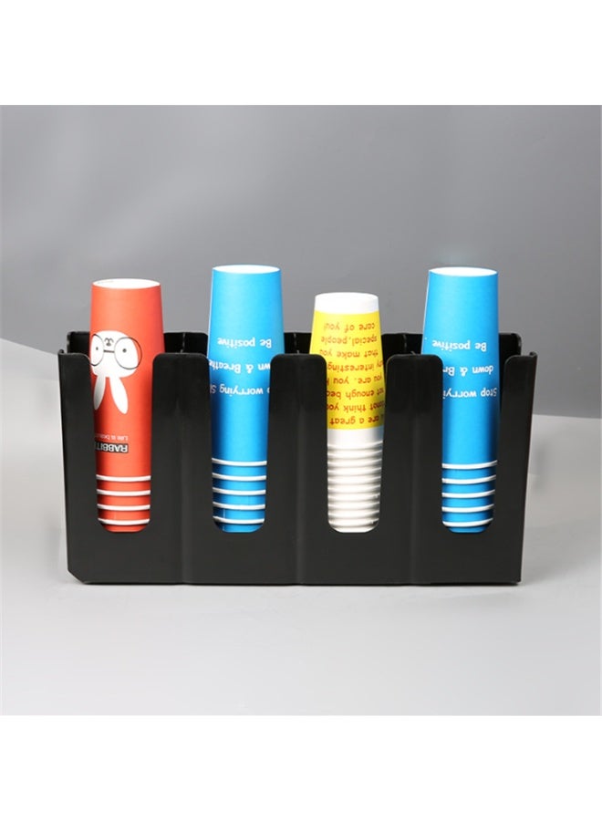 Paper Cup Dispenser, Disposable Coffee Cup Dispenser for Countertop Coffee Station Bar Restaurant Breakroom, Adjustable Cup Holder Organizer (Black - 245) - Image 1