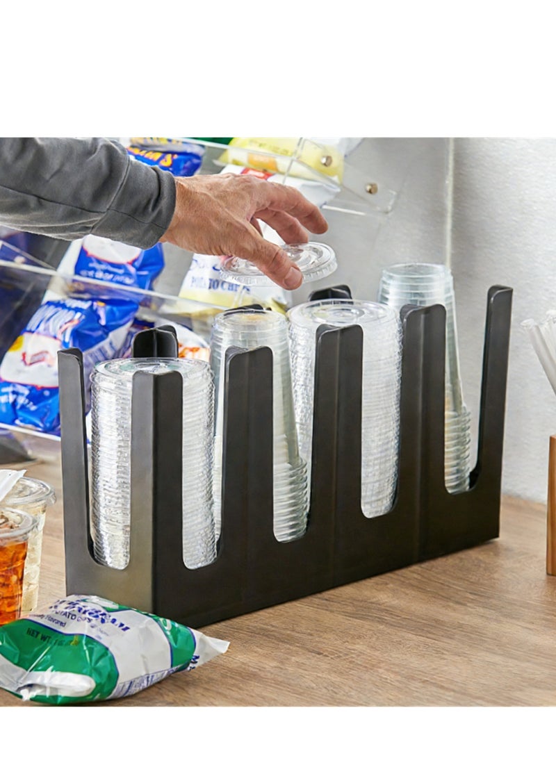 Paper Cup Dispenser, Disposable Coffee Cup Dispenser for Countertop Coffee Station Bar Restaurant Breakroom, Adjustable Cup Holder Organizer (Black - 245) - Image 2
