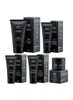 tiege hanley Tiege Hanley 90Day Large Advanced Skin Care Routine for Men  Face Wash Kit for Fines Lines  Mens Skincare Set Includes Face Wash Facial Scrub Moisturizer  Clay Mask 