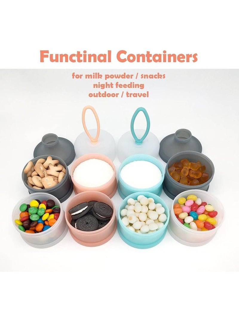 Non-Spill Portable Stackable Baby Milk Powder Dispenser, Snack Storage Container, Bpa Free, 4 Layer
