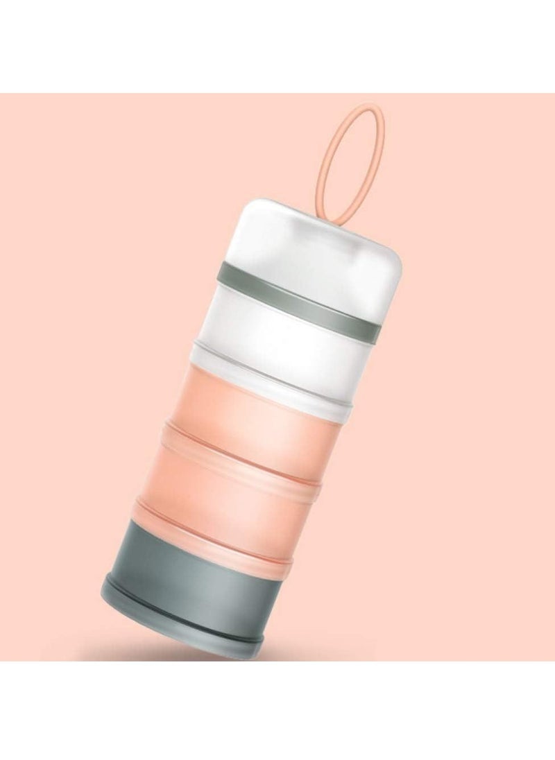 Non-Spill Portable Stackable Baby Milk Powder Dispenser, Snack Storage Container, Bpa Free, 4 Layer