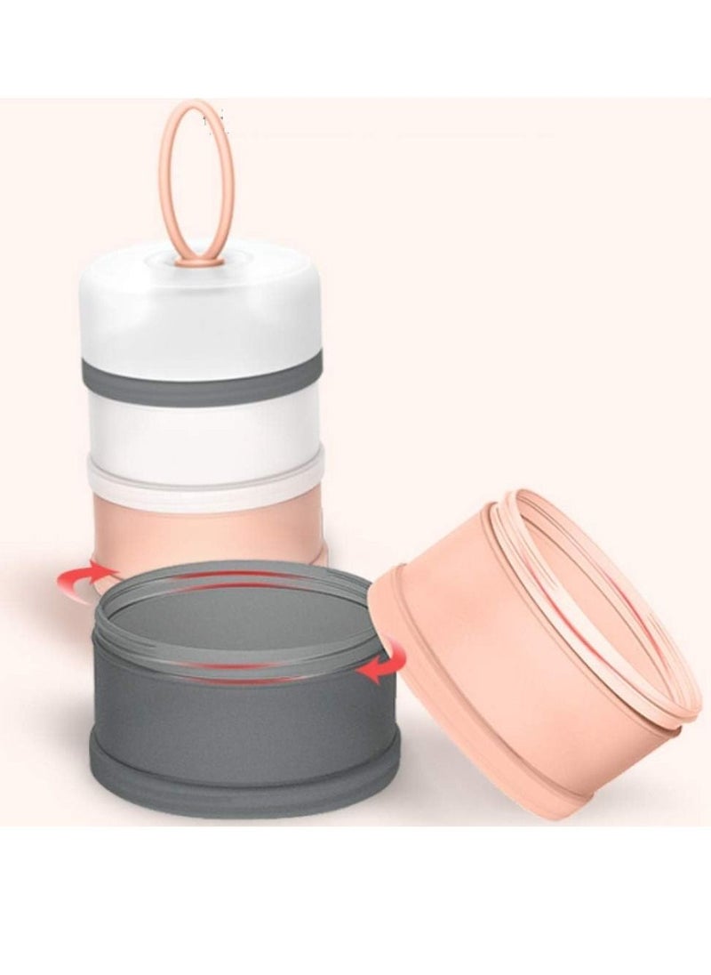 Non-Spill Portable Stackable Baby Milk Powder Dispenser, Snack Storage Container, Bpa Free, 4 Layer