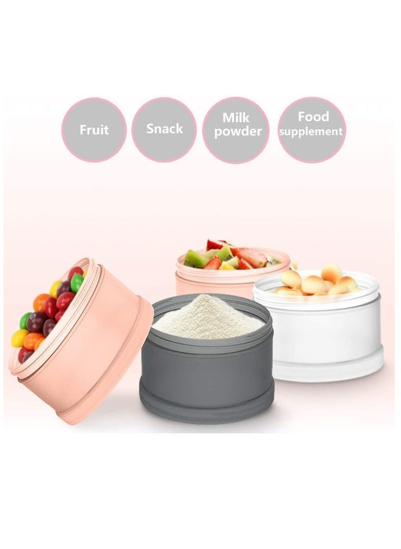 Non-Spill Portable Stackable Baby Milk Powder Dispenser, Snack Storage Container, Bpa Free, 4 Layer