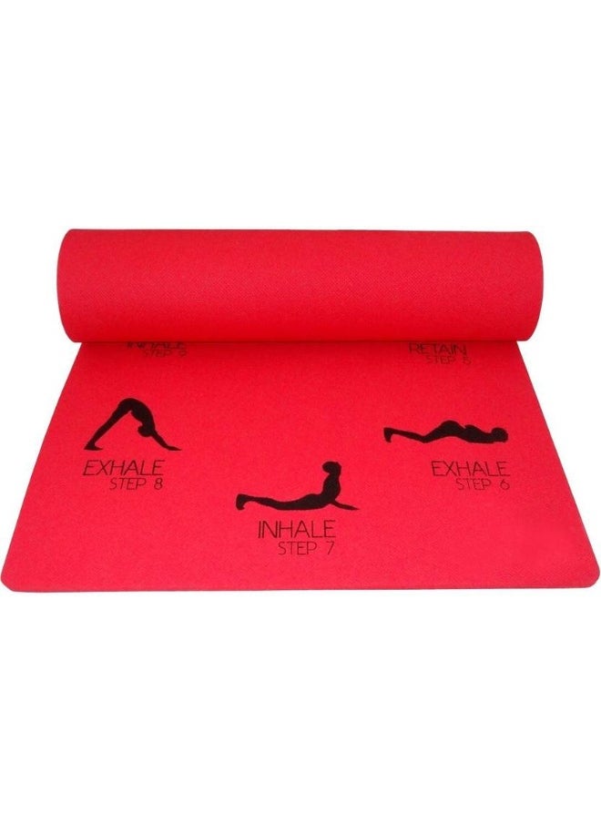 IRIS IRIS Sun Salutation 180 cm X 65 cm Red 6 mm Yoga Mat  - Image 3