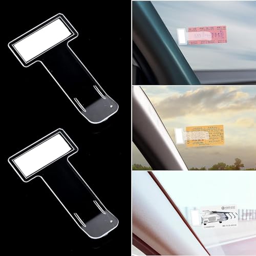 HEAVY DRIVER® 6 Pcs Car Windshield Parking Ticket Holder Transparent Car Parking Ticket Holder Clip with Adhesive Tape Plastic Auto Accessories Clip for Car Windscreen Window - Image 5