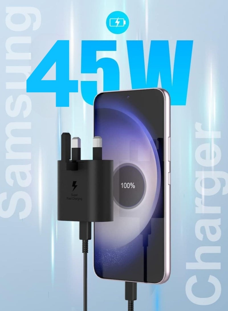 Beauenty Fast charger for Samsung Galaxy charger head with charging cable 45W, S24 Ultra S24 Plus S24 S23 S23 Ultra S23 S22 Ultra S22 S22 A54 A53 A52 / A32 - 45W head with cable type bad - Image 2