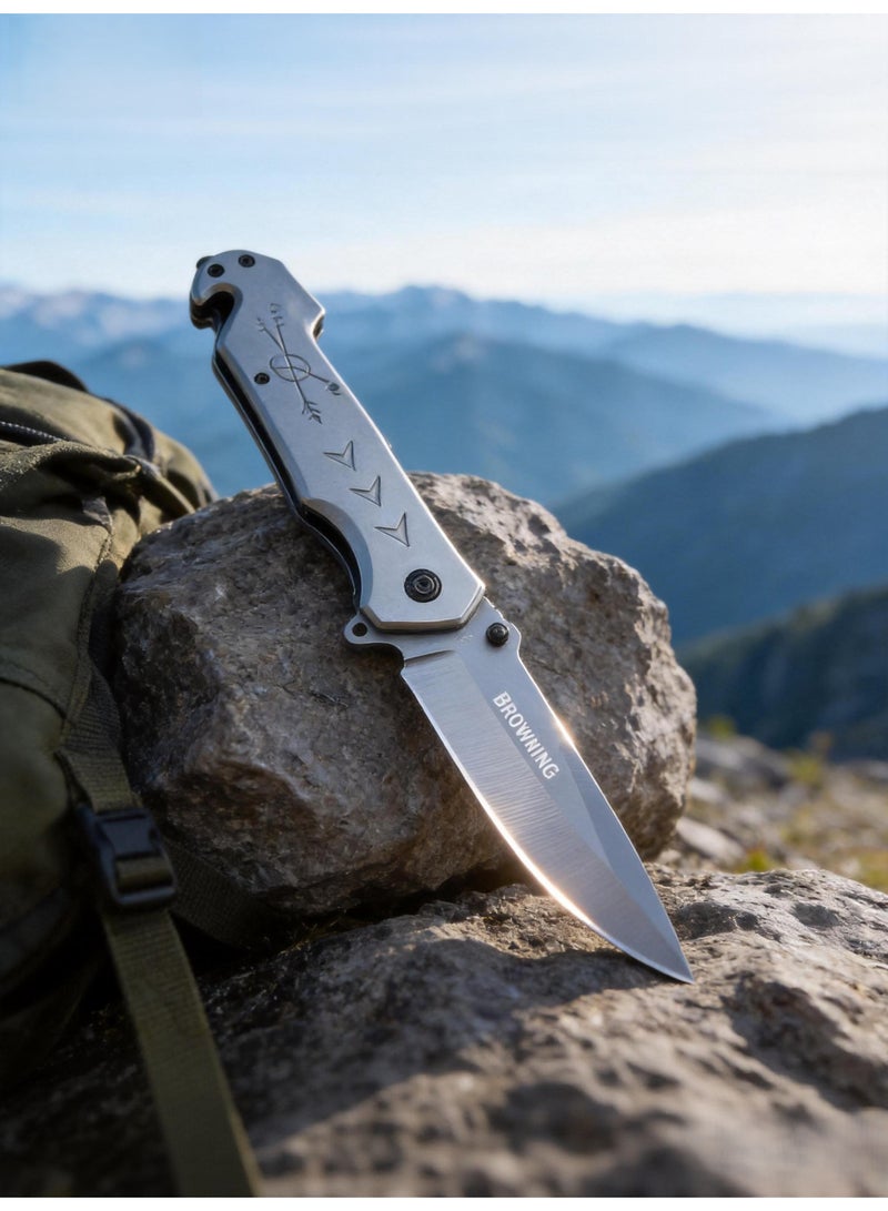Browning Pocket Knife All-Steel Folding Knife Outdoor Camping Knife - Image 2