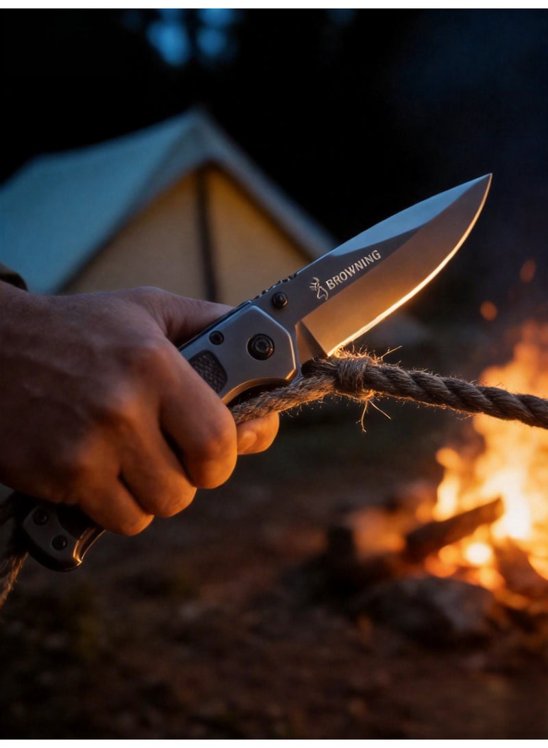 Browning Pocket Knife All-Steel Folding Knife Outdoor Camping Knife - Image 4