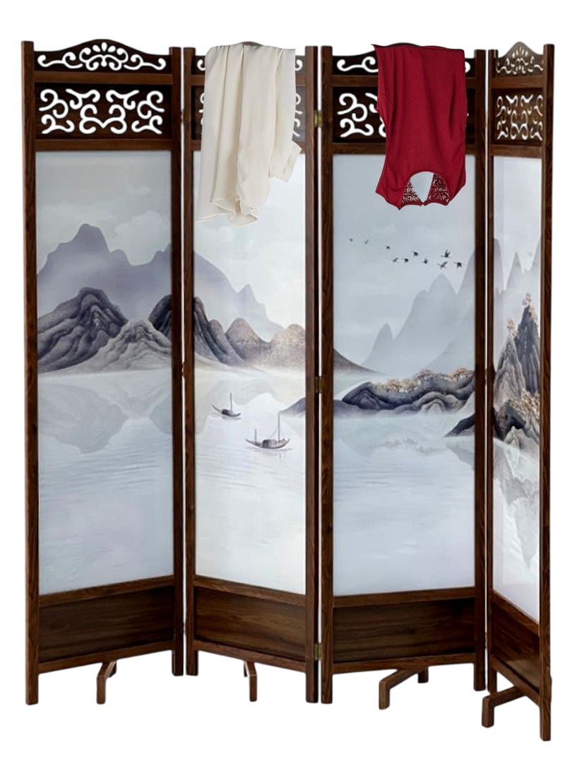 Living Room Divider 4 Panel Room Partition, Foldable Freestanding 180*200 CM - Image 2