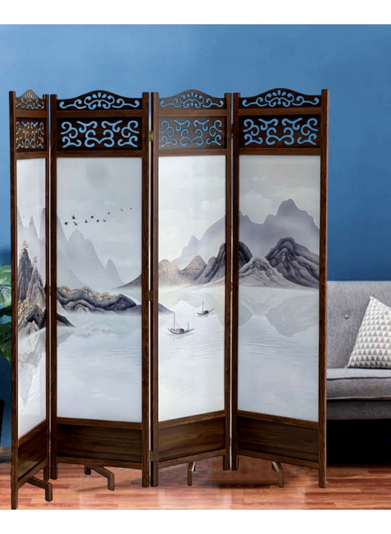 Living Room Divider 4 Panel Room Partition, Foldable Freestanding 180*200 CM - Image 5