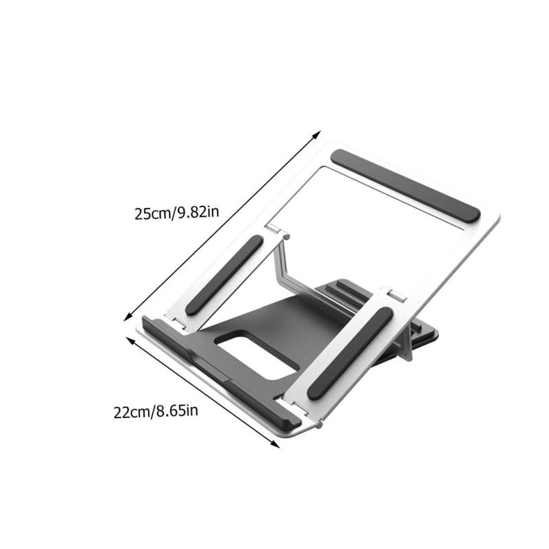 Silver Alloy Laptop Stand Adjustable Height Notebook Shelf For Office Desk Home Work - Image 3
