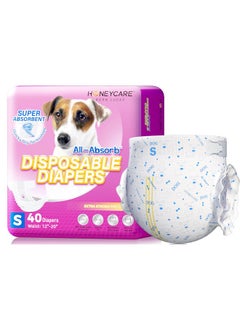 HONEY CARE HONEY CARE All-Absorb Disposable Female Dog Diapers Small Size, Improved, 40 Count, Super Absorbent, Breathable, Wetness Indicator (Pack of 1, 40 Count Total)  - Image 1