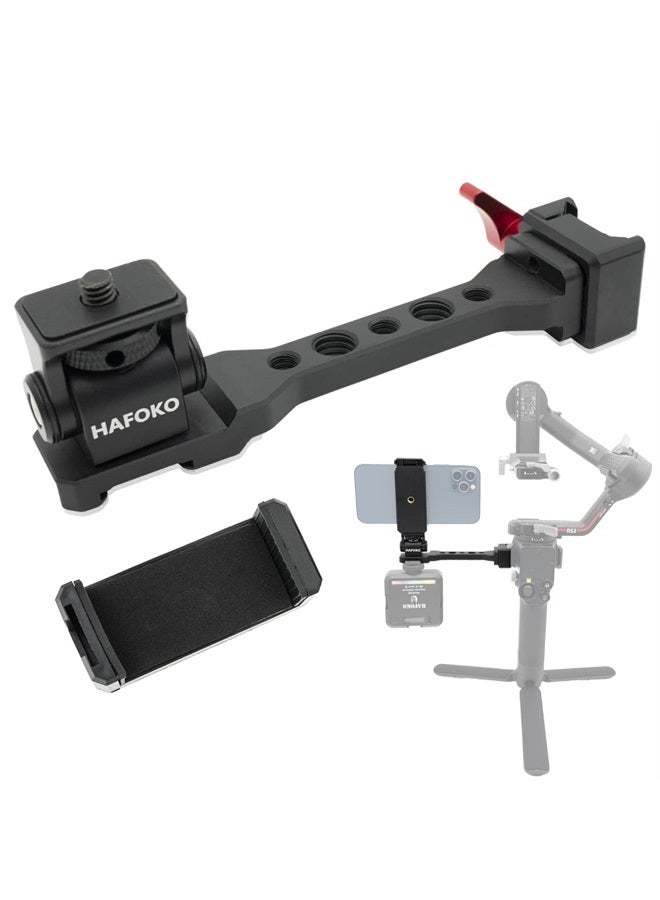 HAFOKO RS3 Gimbal Monitor Mount RS2 Handle Extension Plate Metal with 1/4" Thread Cold Shoe Mount for Mic Light Stand Compatible for DJI Ronin S3 /RS3 PRO/RS2/RSC2 Gimbal Stabilizer - Image 1