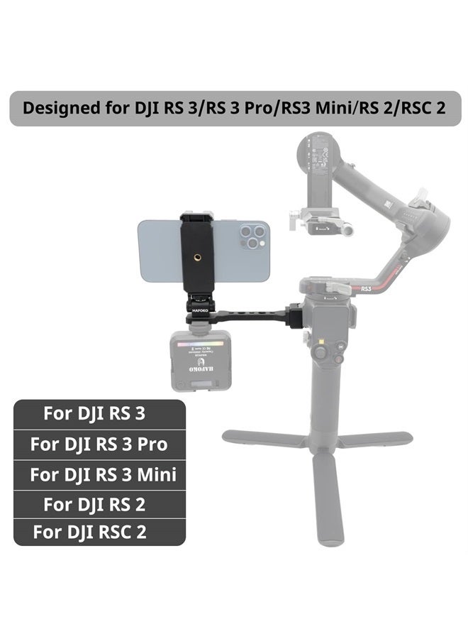 HAFOKO RS3 Gimbal Monitor Mount RS2 Handle Extension Plate Metal with 1/4" Thread Cold Shoe Mount for Mic Light Stand Compatible for DJI Ronin S3 /RS3 PRO/RS2/RSC2 Gimbal Stabilizer - Image 2