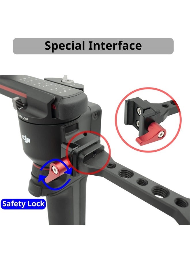 HAFOKO RS3 Gimbal Monitor Mount RS2 Handle Extension Plate Metal with 1/4" Thread Cold Shoe Mount for Mic Light Stand Compatible for DJI Ronin S3 /RS3 PRO/RS2/RSC2 Gimbal Stabilizer - Image 3