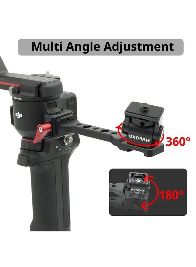 HAFOKO RS3 Gimbal Monitor Mount RS2 Handle Extension Plate Metal with 1/4" Thread Cold Shoe Mount for Mic Light Stand Compatible for DJI Ronin S3 /RS3 PRO/RS2/RSC2 Gimbal Stabilizer - Image 4