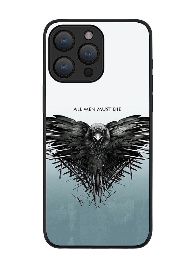 Stylizedd Cover for iPhone 15 Pro Case Rugged Black Slim fit Soft Flexible Anti Drop TPU Gel Thin Protective Phone Cases - GOT All Men Must Die - Image 1