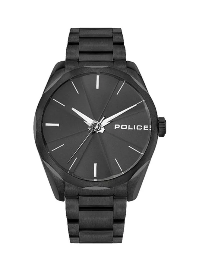 بوليس Raglan Black Dial Black Stainless Steel Bracelet Analog Watch for Men 44mm