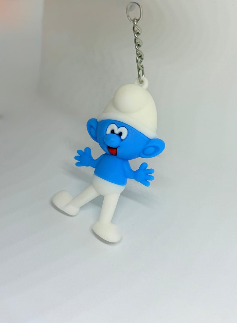 Cartoon keychain, kids keychain, funny keychain, girls keychain, boys keychain, keychain pendant, wallet and bag pendant, keychain pendant for car, wallet, bag. Cartoon character keychain, cute gift for the blue smurfs. - Image 3