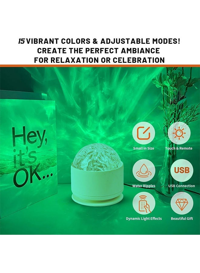 GD 16 Color Rechargeable Northern Lights Projector Calming Sensory Lights with Remote - Changing Romantic Water Wave Lamp Silent Romantic Dynamic for Bedroom, Kids Room, Party, Bars, Game Rooms - Image 4