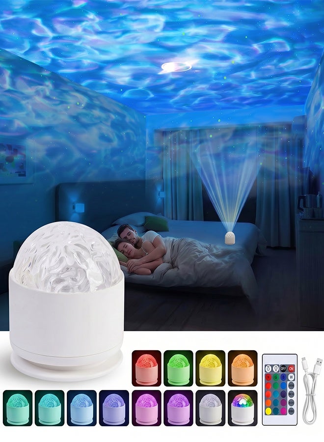 GD 16 Color Rechargeable Northern Lights Projector Calming Sensory Lights with Remote - Changing Romantic Water Wave Lamp Silent Romantic Dynamic for Bedroom, Kids Room, Party, Bars, Game Rooms - Image 1
