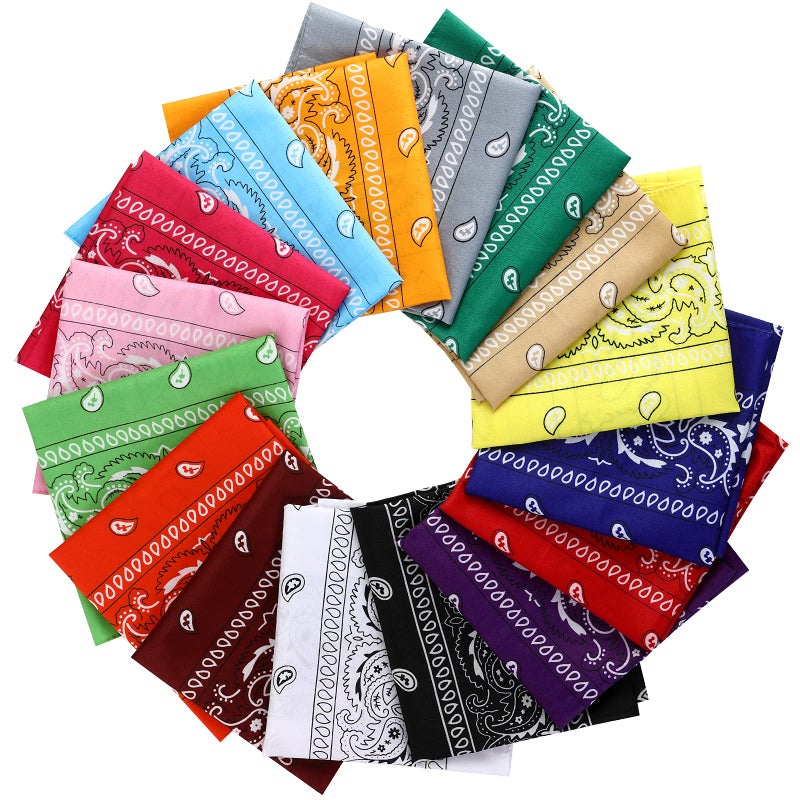 E-accexpert 16pcs Bandanas Multi-Purpose Party Outdoor Favor Scarf Headband Handkerchiefs for Unisex Women Men Boy Girls - Image 1