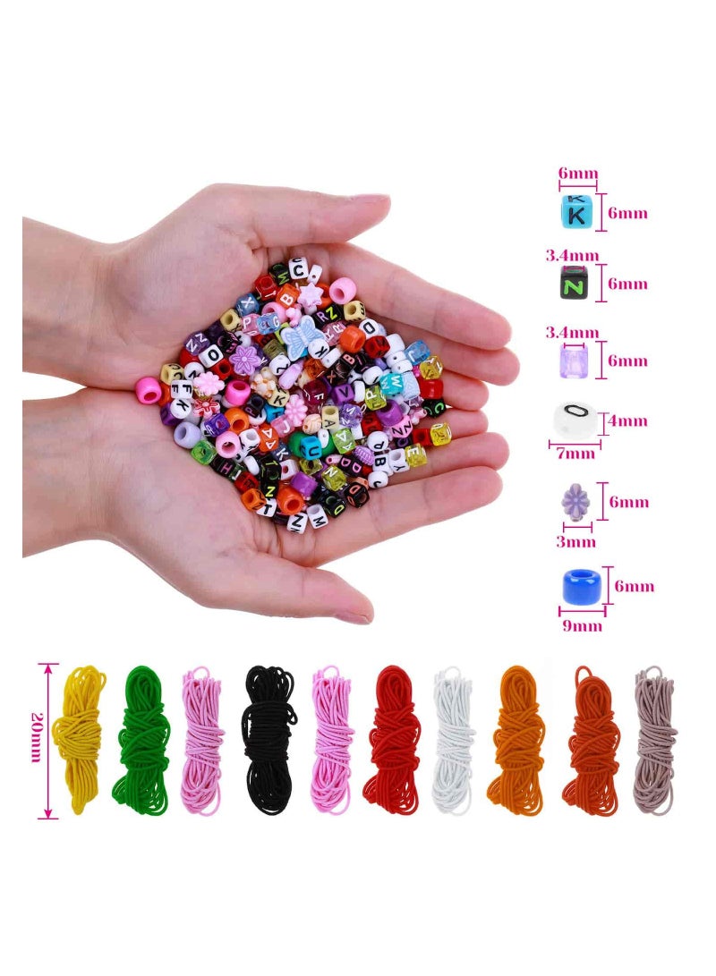 SYOSI حلم صانعي المجوهرات: يعد طقم خرز الأساور لدينا مصنوعًا من خرز قوس قزح، وخرز حروف متنوعة، وخرز تعويذات، وخيوط مرنة بألوان 10، مثالي لكل حرفي مجوهرات شغوف. - Image 2