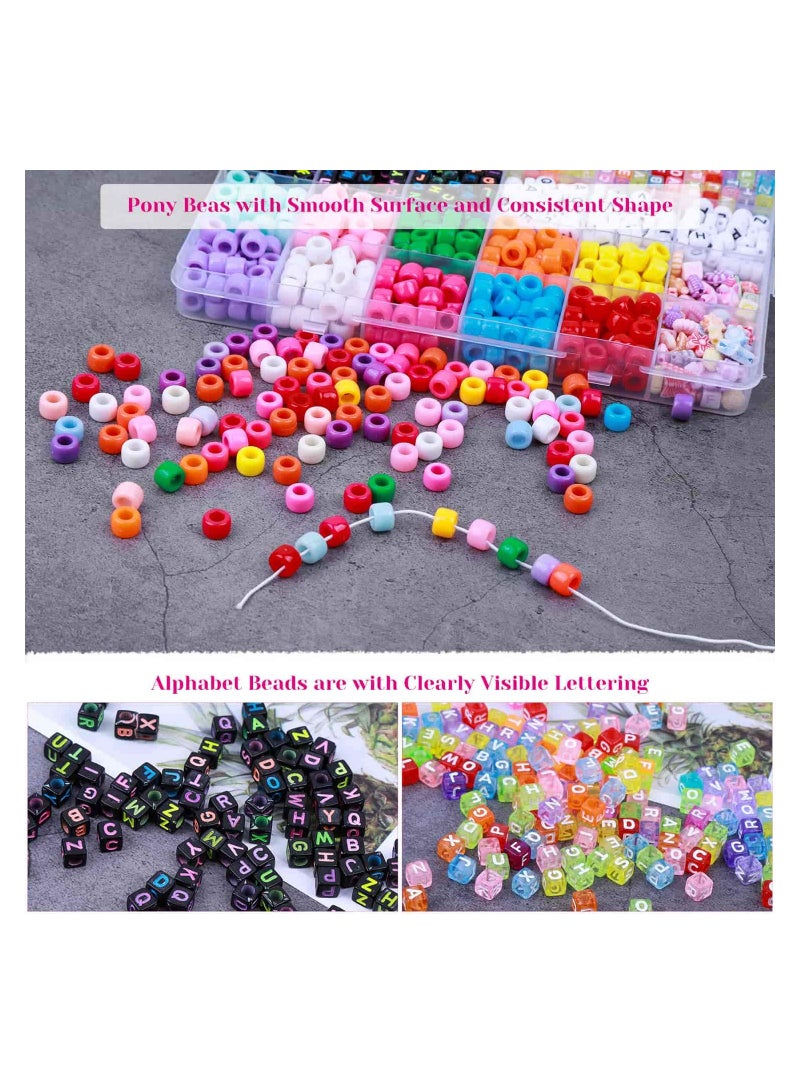 SYOSI حلم صانعي المجوهرات: يعد طقم خرز الأساور لدينا مصنوعًا من خرز قوس قزح، وخرز حروف متنوعة، وخرز تعويذات، وخيوط مرنة بألوان 10، مثالي لكل حرفي مجوهرات شغوف. - Image 4