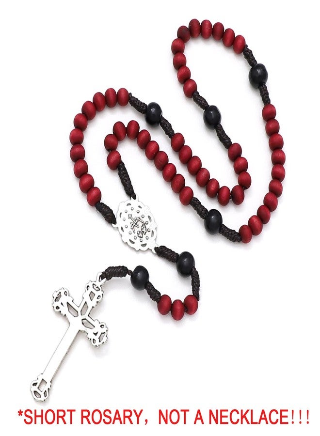 KOMI Catholic Rosary for Men - Handmade Red Wooden Rosaries Rosarios Catolicos Para Hombre - Wood Rosary - Image 2