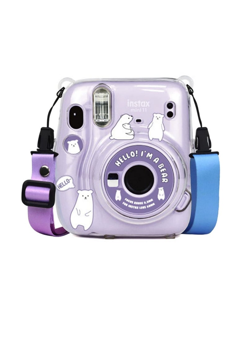 Fujifilm Instax Mini 11 Instant Camera Hard Case with Adjustable Strap and Sticker  - Image 1