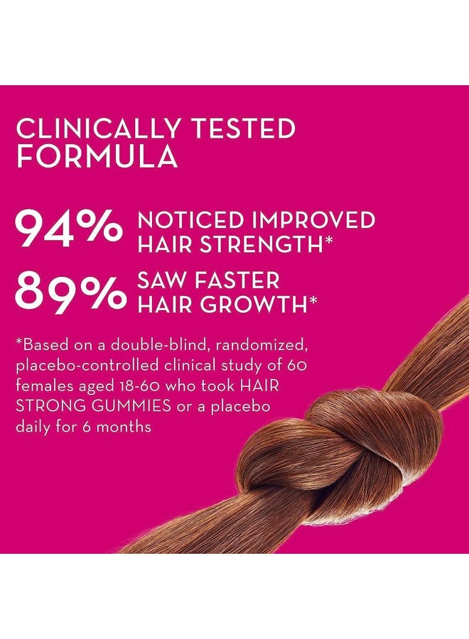 HUM Hair Strong - Daily Gummies with Biotin to Improve Hair Growth - Fo Ti, Folic Acid, Zinc, Vitamin B12 & PABA to Support Healthy Hair, Skin and Nails for Women and Men (60-Count) - Image 3