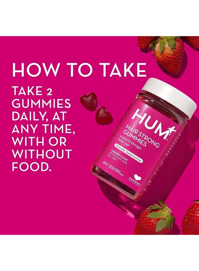 HUM Hair Strong - Daily Gummies with Biotin to Improve Hair Growth - Fo Ti, Folic Acid, Zinc, Vitamin B12 & PABA to Support Healthy Hair, Skin and Nails for Women and Men (60-Count) - Image 5