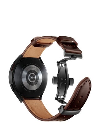 Deep Brown Oil Leather Black Buckle