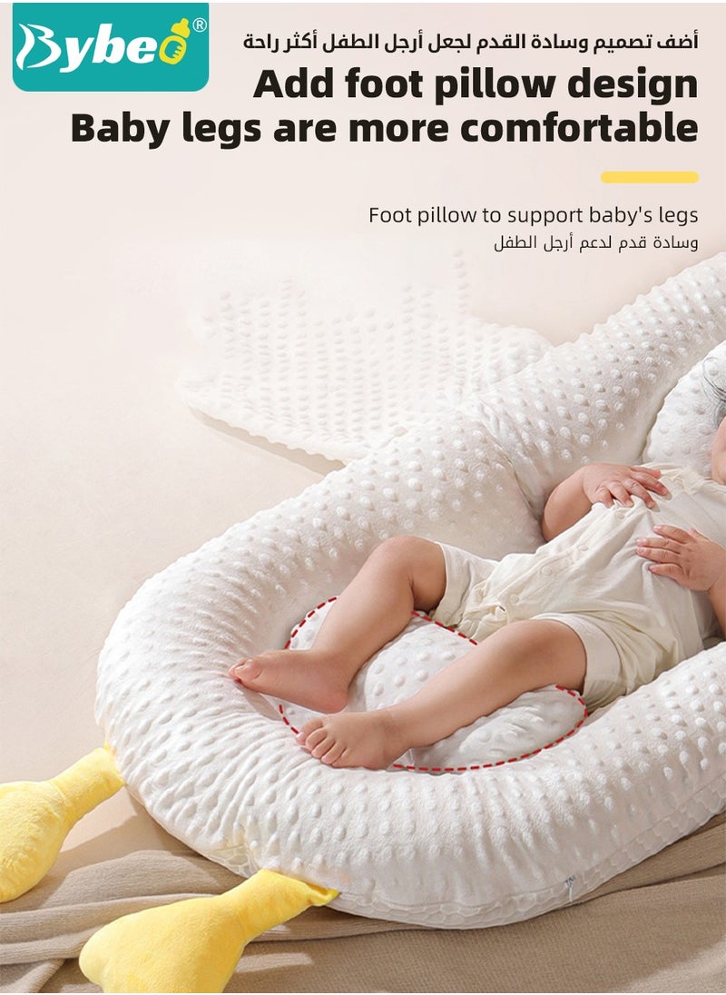 3 Pcs Multifunctional Baby Nest For Sleeping, Baby Sleeping Nest with Head Shaping Pillow and Foot Cushion
