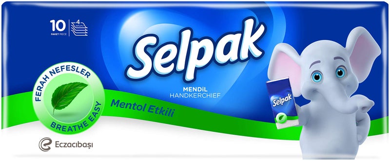 Selpak Pocket Hanky Mentholated Tissue - 4 ply 10 Sheets/Piece - Image 1