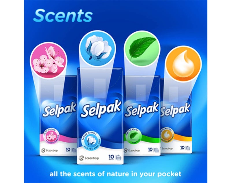 Selpak Pocket Hanky Mentholated Tissue - 4 ply 10 Sheets/Piece - Image 5