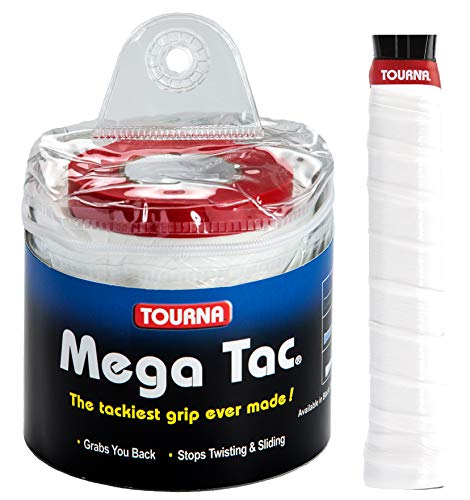 TOURNA Mega Tac Extra Tacky Overgrip, White (30-Pack) (MT-30-XLW) - Image 5
