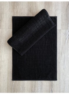 COTTON BOX Jacquard Mat Set of 2 Square Black 50X70 