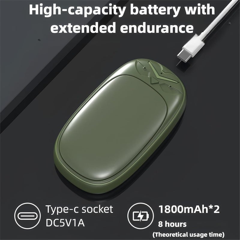 Split magnetic hand warmer, portable pocket heater, three-speed temperature regulation, two-in-one fast charging, suitable for users inside and outside, Christmas golf camping hand warmer gift, black - Image 2