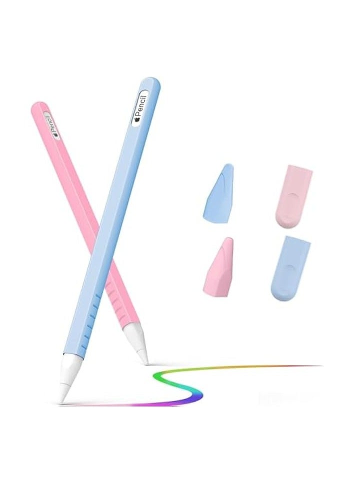 PROMASS Case for Apple Pencil 2nd Generation, 2 Pack Protective Silicone Cover + 2 Nibs Cover Fit for iPad Pro 11 12.9 Inch, Soft Sleeve Compatible with Magnetic Charging and Double Tap - Image 1