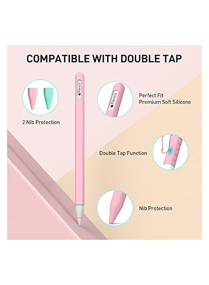 PROMASS Case for Apple Pencil 2nd Generation, 2 Pack Protective Silicone Cover + 2 Nibs Cover Fit for iPad Pro 11 12.9 Inch, Soft Sleeve Compatible with Magnetic Charging and Double Tap - Image 4