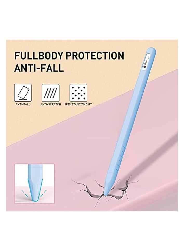 PROMASS Case for Apple Pencil 2nd Generation, 2 Pack Protective Silicone Cover + 2 Nibs Cover Fit for iPad Pro 11 12.9 Inch, Soft Sleeve Compatible with Magnetic Charging and Double Tap - Image 5