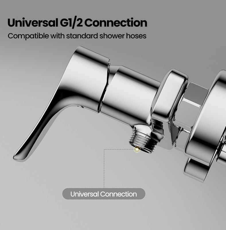 Jomoo Shower Faucet, Single Lever Mixer Tap, Cold and Hot Control Bathtub Faucet Set, Wall Mounted Bath Mixer Faucet, Anti-Explosion Lead-Free Solid Brass Body Resistant, Chrome Finish - Image 4