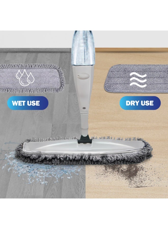 TNM Spray Mop for Floor Cleaning – Microfiber Flat Floor Mop with 360° Rotating Mop Head, Refillable Water Tank & 2 Washable Pads – Tile, Hardwood & Laminate Cleaning mop for home – microfiber spray mop  - Image 2