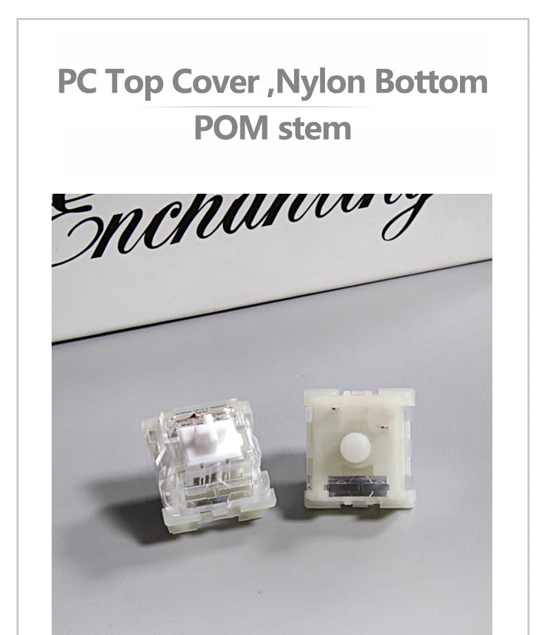 KPREPUBLIC KTT Kang White Switch V3 Linear 43g 53g MX Switch for Mechanical Keyboard 80m Factory Lubed Kangbai Switch Nylon POM 3pin (KTT Kang White x110) - Image 5