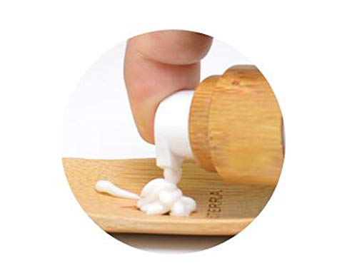 Quupy 2PCS 30ml/1OZ Empty Vacuum Emulsion Bottle Airless Pump Press Lotion Bottle Containers Cosmetics Case Vials Pot Case With Bamboo Pump Head For Cream Liquid Cleanser Makeup Essential Oil (Clear) - Image 2
