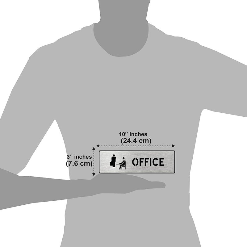 BerryBox Premium Brush Steel Finish Acrylic Office Door Sign Easy to Mount 3M Self-Adhesive Tape Signage for Hotel Office Resort Society Corporate Business Hospital - Image 2